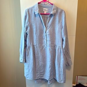 Halston 100% Linen Shirt Dress Women’s size Large
